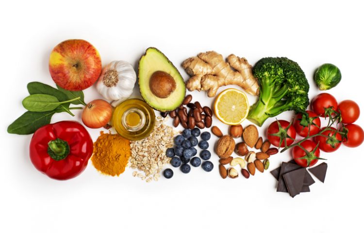 A variety of fruits and vegetables