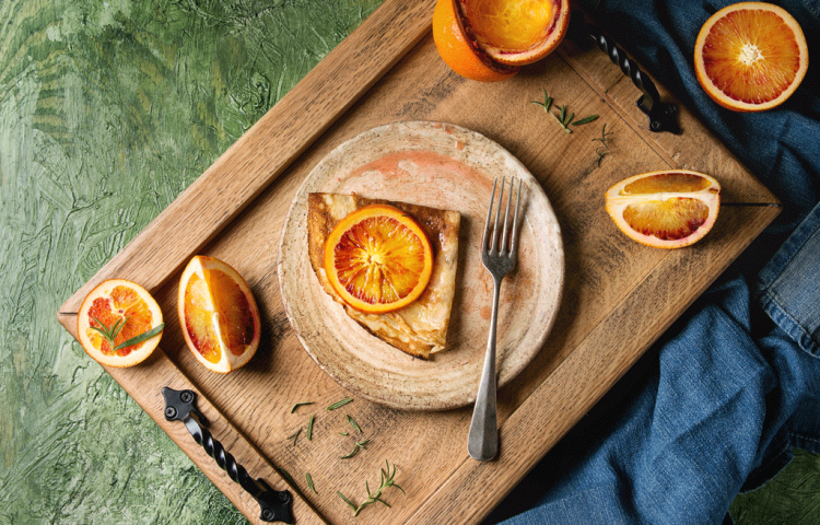 orange cream crepe