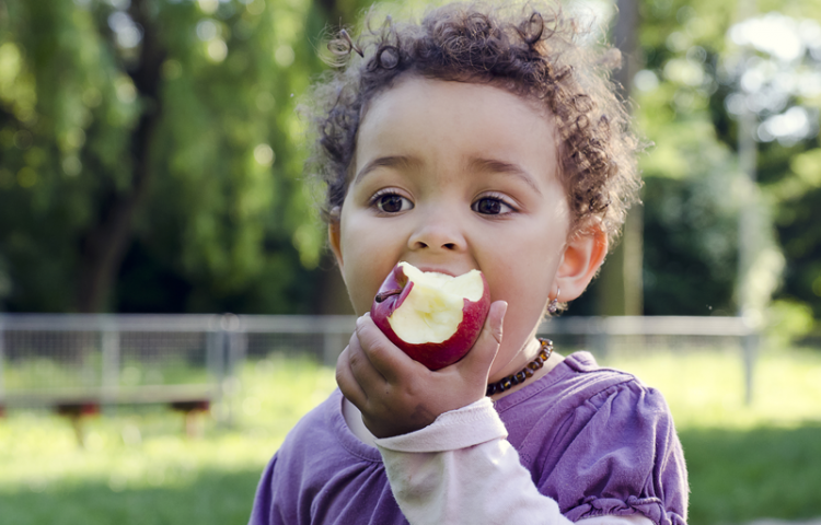 Toddler Eating Apple