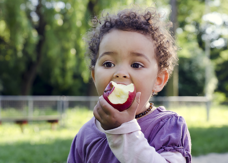 Toddler Eating Apple