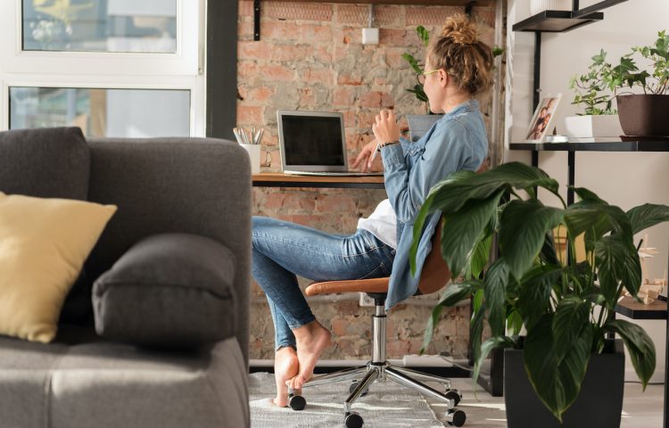 woman working from home